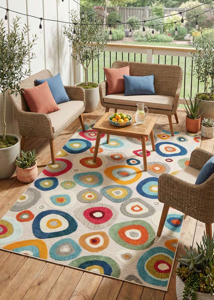 6' x 9' Easy-Clean Casablanca Indoor / Outdoor Rug