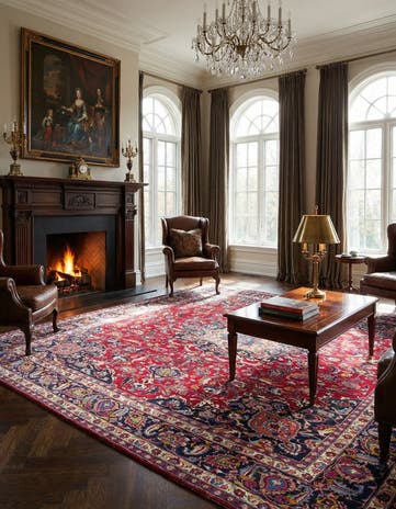 9' 9 x 13' Hand Knotted Mashad Persian Wool Rug