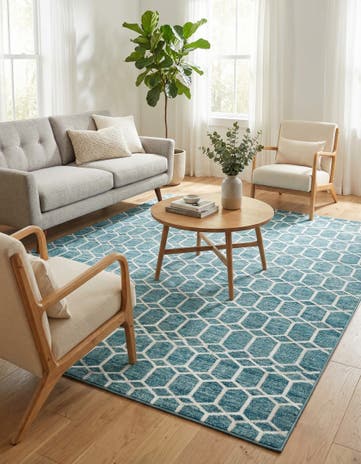 9' 10 x 14' Lattice Trellis Rug