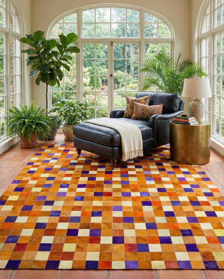 Detail image of 8' x 9' 11 Cowhide - Patchwork Rug