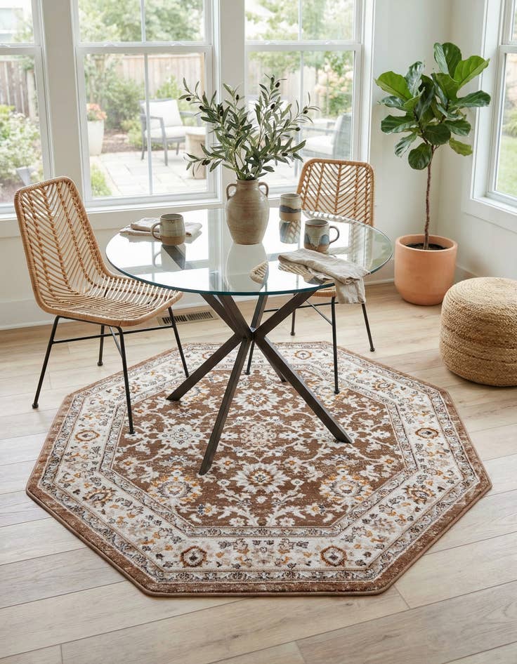 Detail image of 5' 3 x 5' 3 Charlotte Octagon Rug