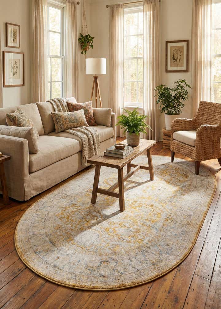 5' x 8' Washable Timeless Oval Rug