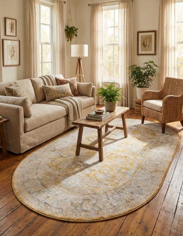 5' x 8' Washable Timeless Oval Rug