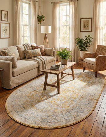 5' x 8' Washable Timeless Oval Rug