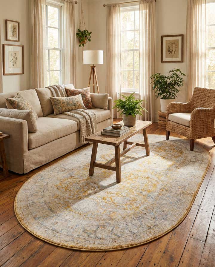 5' x 8' Washable Timeless Oval Rug