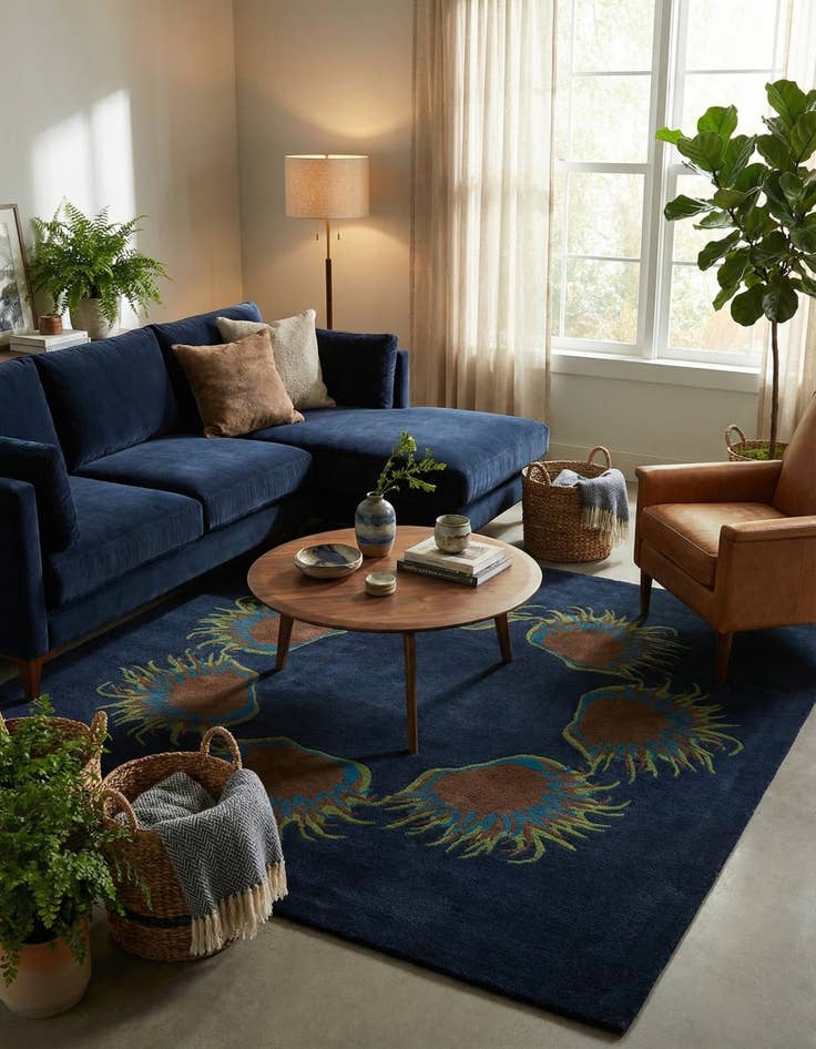 Detail image of 7' 6 x 7' 6 Luna Wool Square Rug