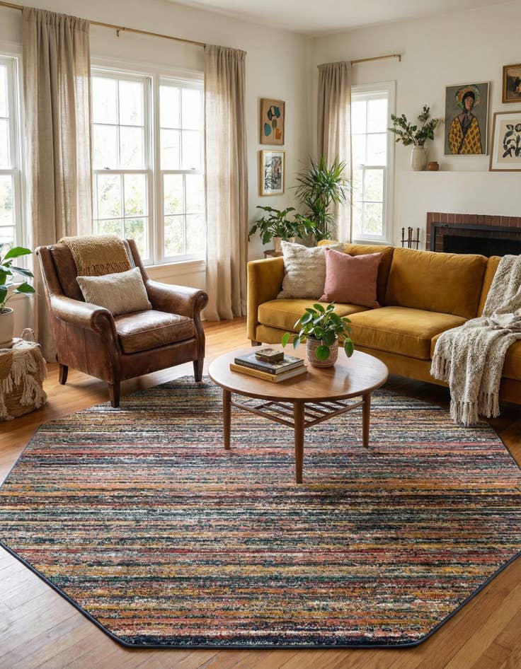 Detail image of 7' 10 x 7' 10 Gemstone Octagon Rug