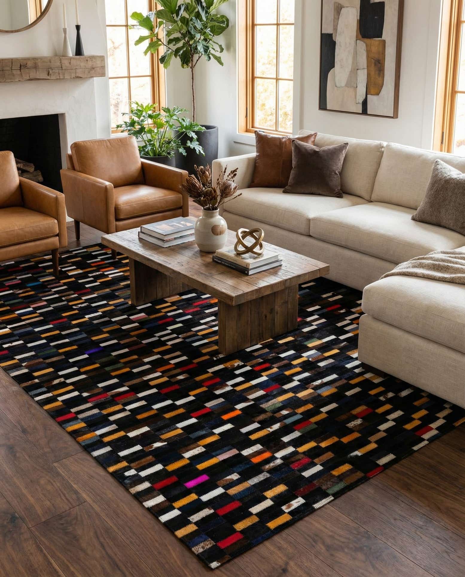 5' 2 x 8' Cowhide - Patchwork Rug