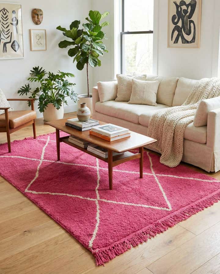 4' x 5' 2 Hand Knotted Moroccan Wool Rug