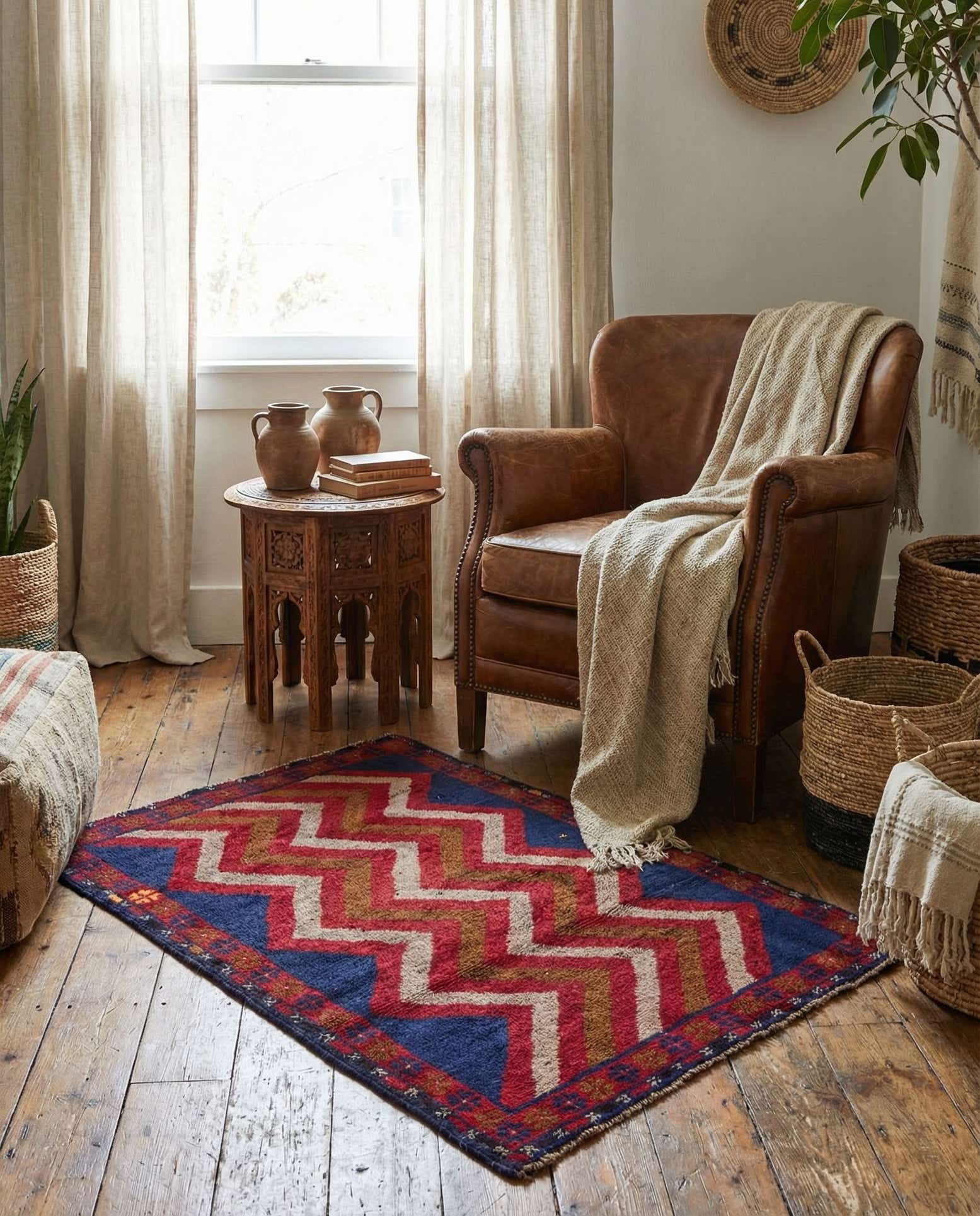 2' 9 x 4' 7 Hand Knotted Balouch Persian Wool Rug
