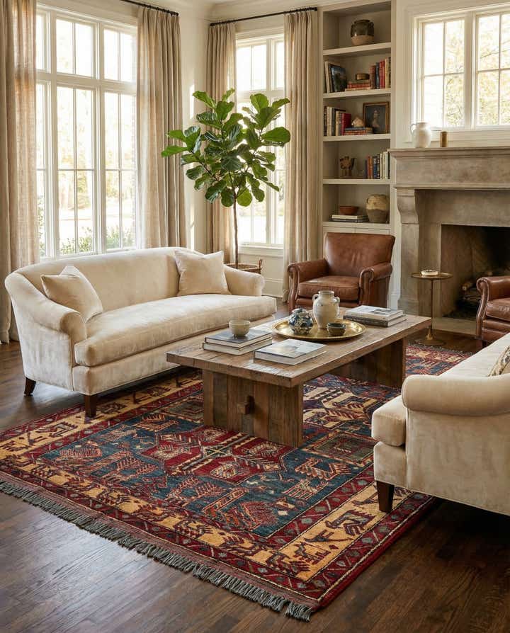 5' x 6' 9 Hand Knotted Kazak Wool Rug