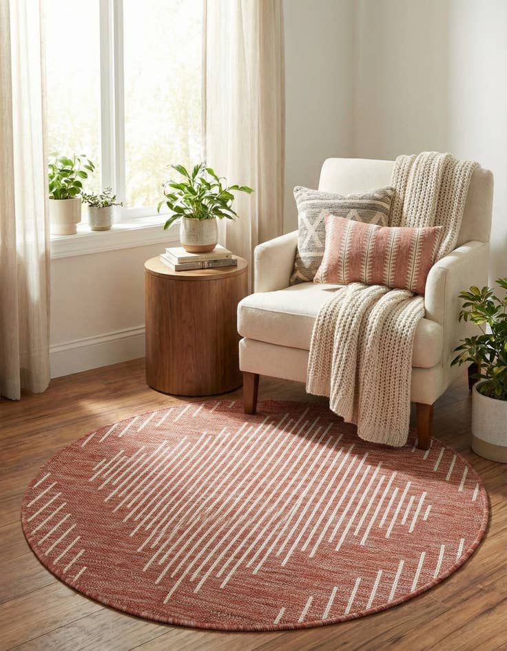 Detail image of  3' x 3'  Washable Modern Indoor / Outdoor Round Rug