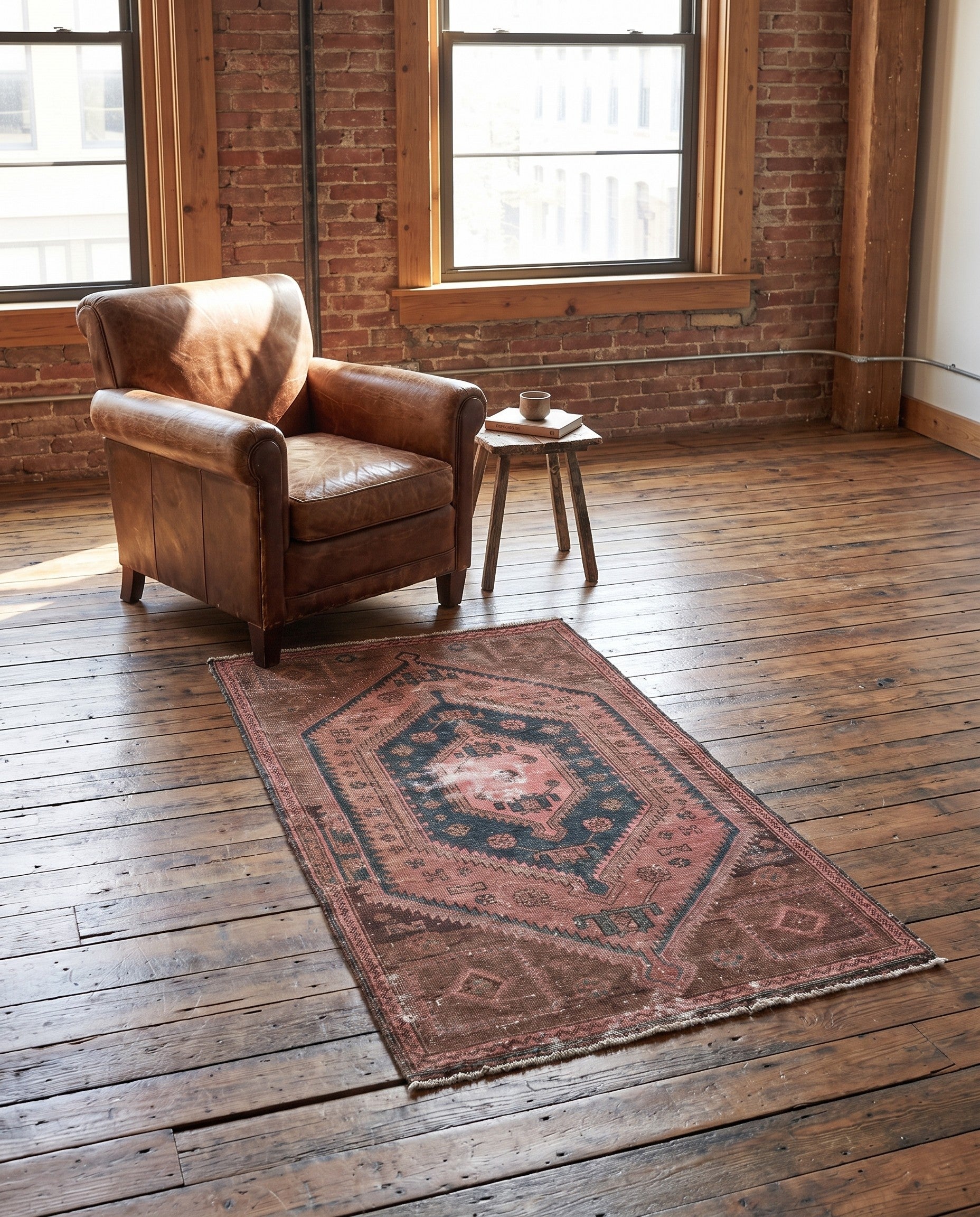 3' 3 x 5' 9 Hand Knotted Ultra Vintage Persian Wool Rug