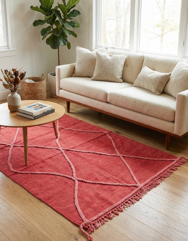 Detail image of 3' 3 x 4' 7  Hand Woven Kilim Modern Wool Rug