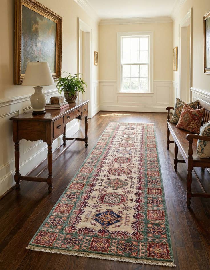 Detail image of 2' 8 x 9' 8  Hand Knotted Kazak Oriental Runner Rug