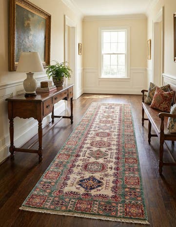 2' 8 x 9' 8 Hand Knotted Kazak Oriental Runner Rug
