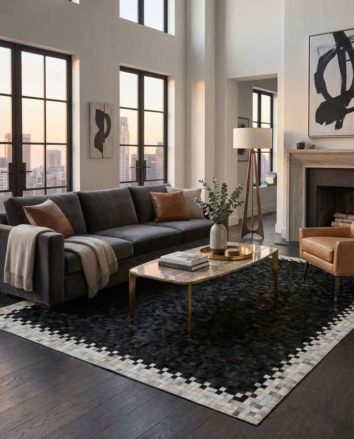 8' 2 x 9' 11 Cowhide - Patchwork Rug