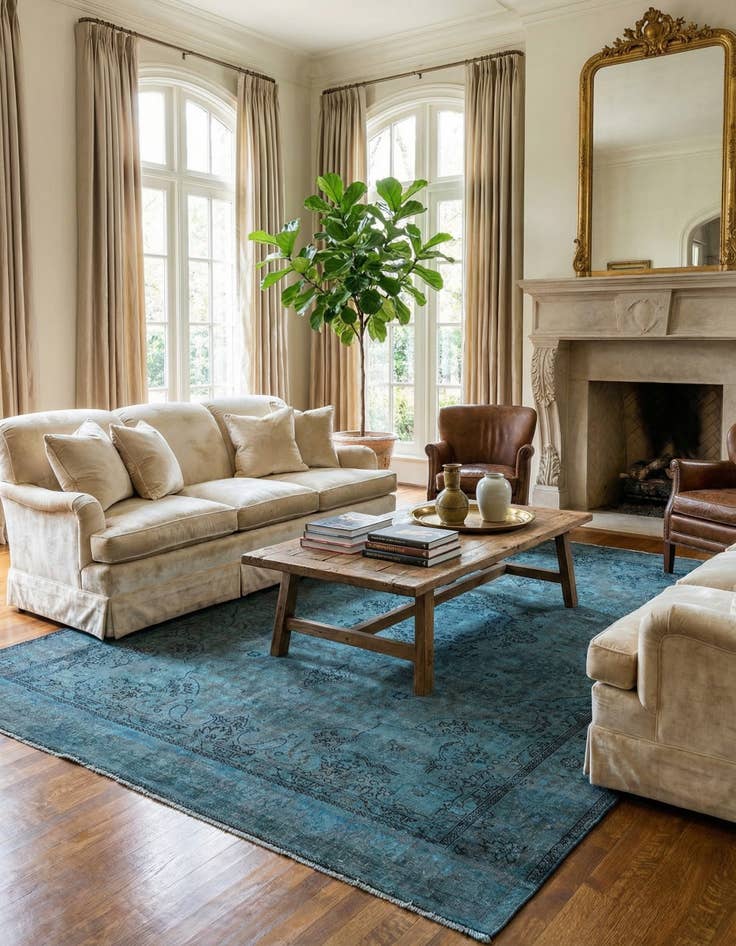 Detail image of 6' 4 x 9' 5  Hand Knotted Ultra Vintage Persian Wool Rug