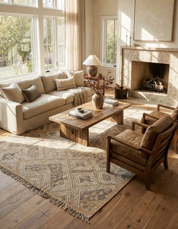 9' x 12' 4 Hand Knotted Oushak Wool Rug
