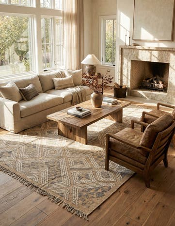 9' x 12' 4 Hand Knotted Oushak Wool Rug