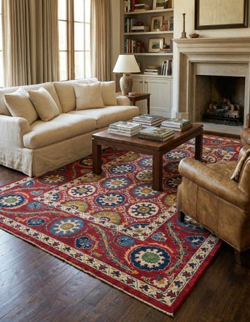 6' 8 x 9' 8 Hand Knotted Kazak Rug