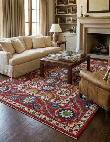 6' 8 x 9' 8 Hand Knotted Kazak Rug