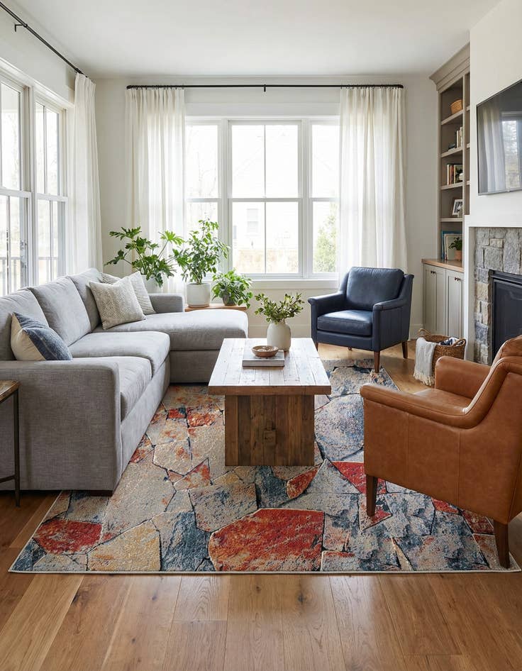 Detail image of 7' 10 x 10'  Washable Modern Indoor / Outdoor Rug