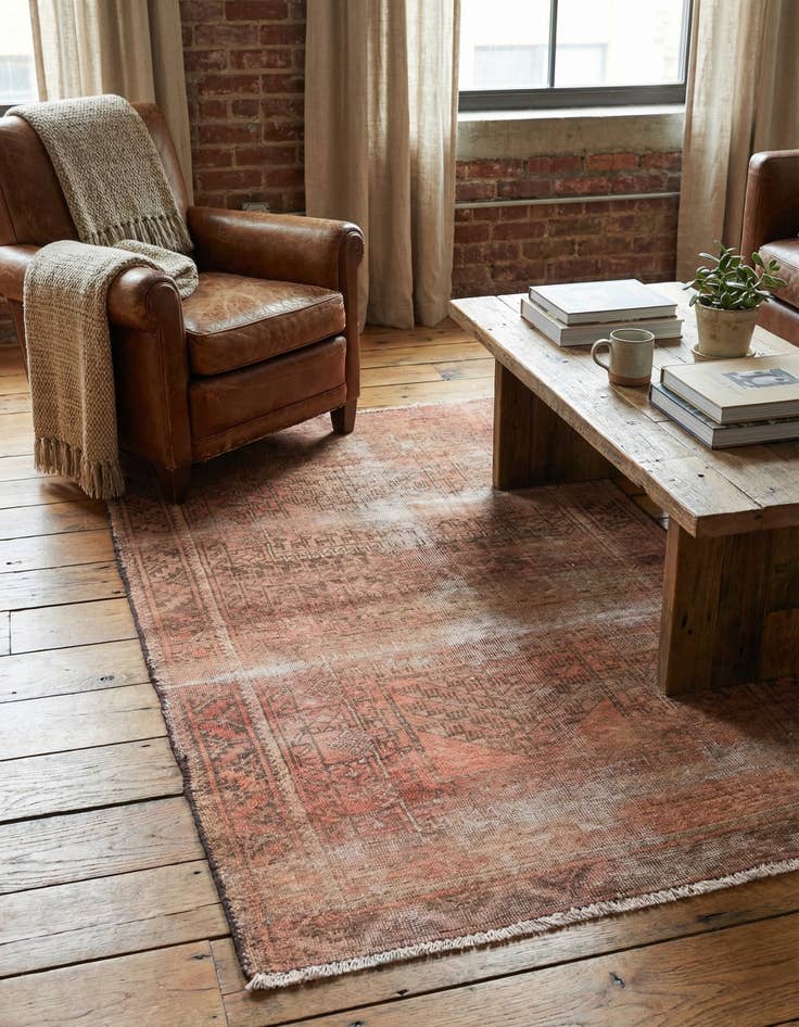 Detail image of 2' 9 x 5'  Hand Knotted Ultra Vintage Persian Wool Rug