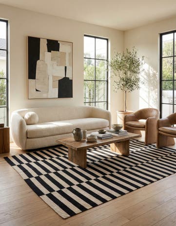 6' 6 x 9' 10 Hand Woven Kilim Modern Wool Rug