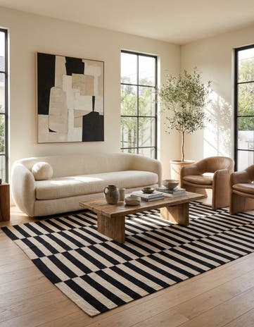 6' 6 x 9' 10 Hand Woven Kilim Modern Wool Rug