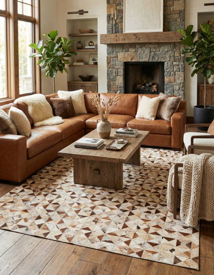 Detail image of  5' 4 x 7' 7 Cowhide Rug