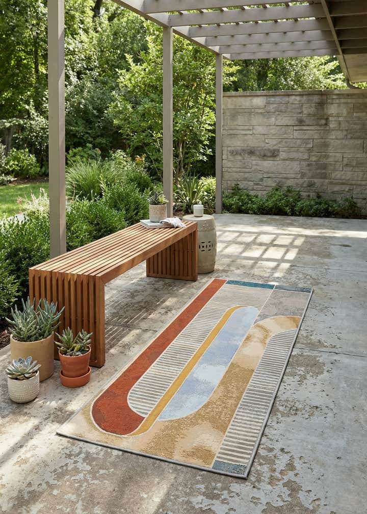 2' x 5' 1 Easy-Clean Modern Indoor / Outdoor Runner Rug