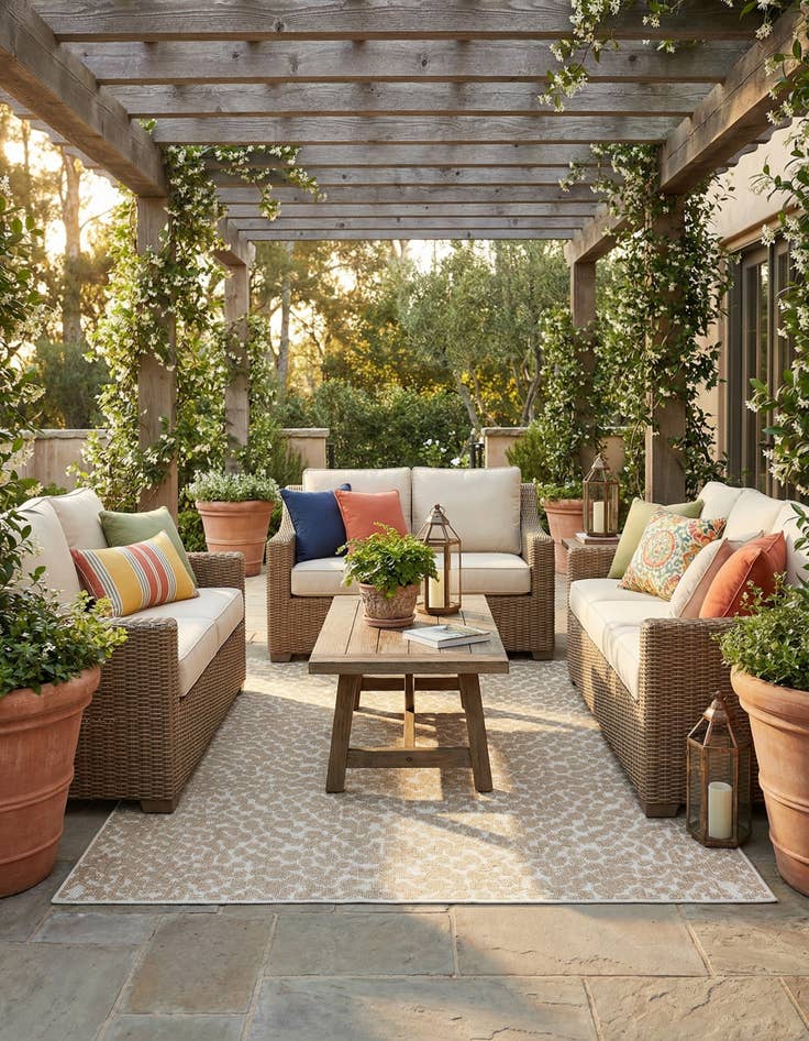 Detail image of 7' 10 x 7' 10  Washable Safari Indoor / Outdoor Square Rug