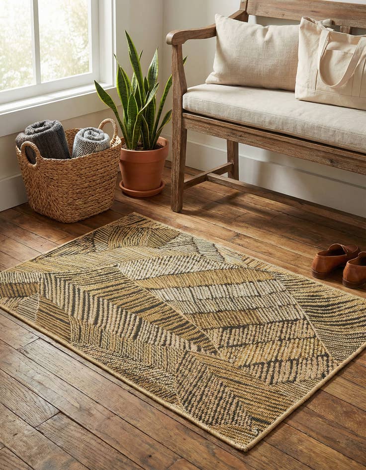 Detail image of 2' x 3'  Washable Botanical Indoor / Outdoor Rug