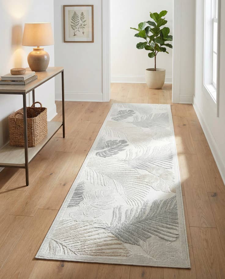 Detail image of 2' 2 x 8' Easy-Clean Botanical Indoor / Outdoor Runner Rug