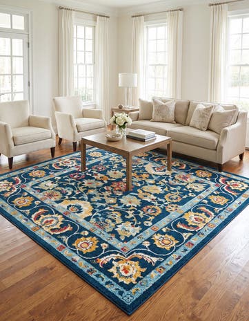 Navy Blue Aurelia Square Rug