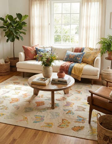 5' 7 x 7' 10 Hand Woven Kilim Suzani Wool Rug