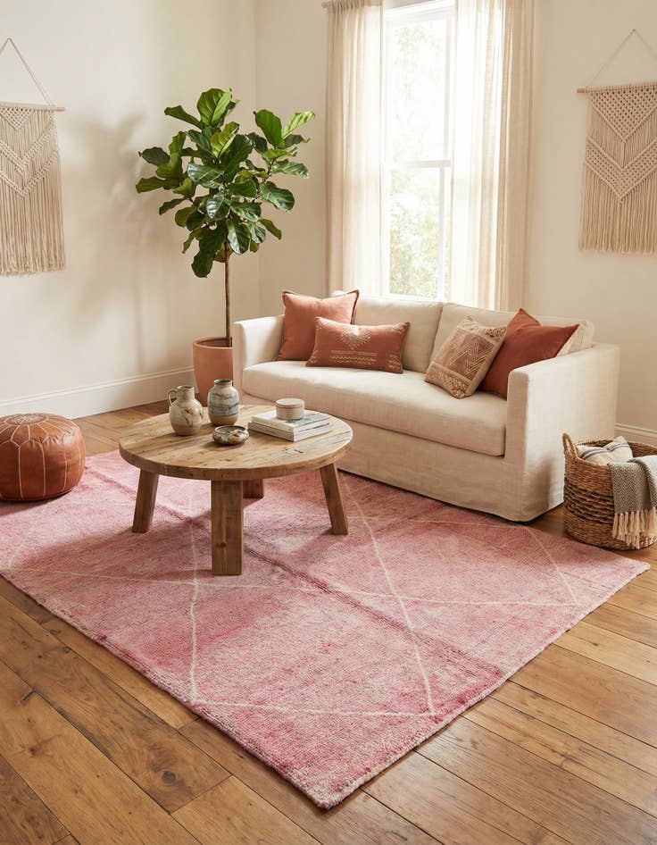 Detail image of  4' 9 x 6' 7  Hand Knotted Moroccan Wool Rug