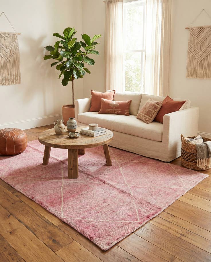 Detail image of 4' 9 x 6' 7 Hand Knotted Moroccan Wool Rug