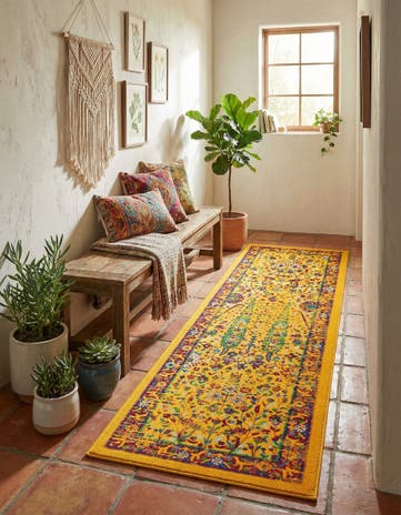 Yellow Calypso Runner Rug