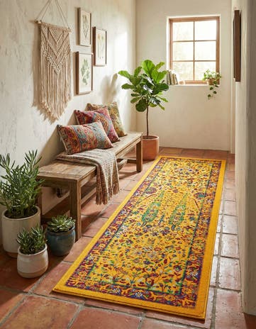 Yellow Calypso Runner Rug