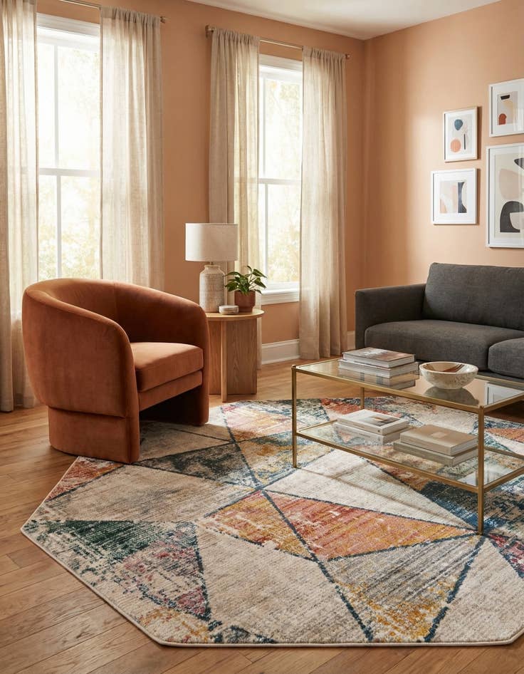 Detail image of 7' 3 x 7' 3 Gemstone Octagon Rug