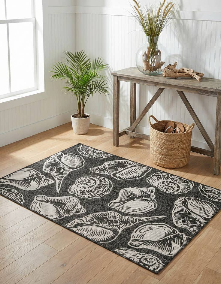 Detail image of 4' x 6'  Washable Coastal Indoor / Outdoor Rug