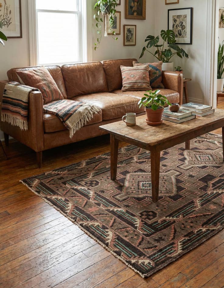 Detail image of  3' 6 x 6'  Hand Knotted Ultra Vintage Persian Wool Rug