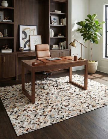 5' 3 x 7' 5 Cowhide Stocks Rug