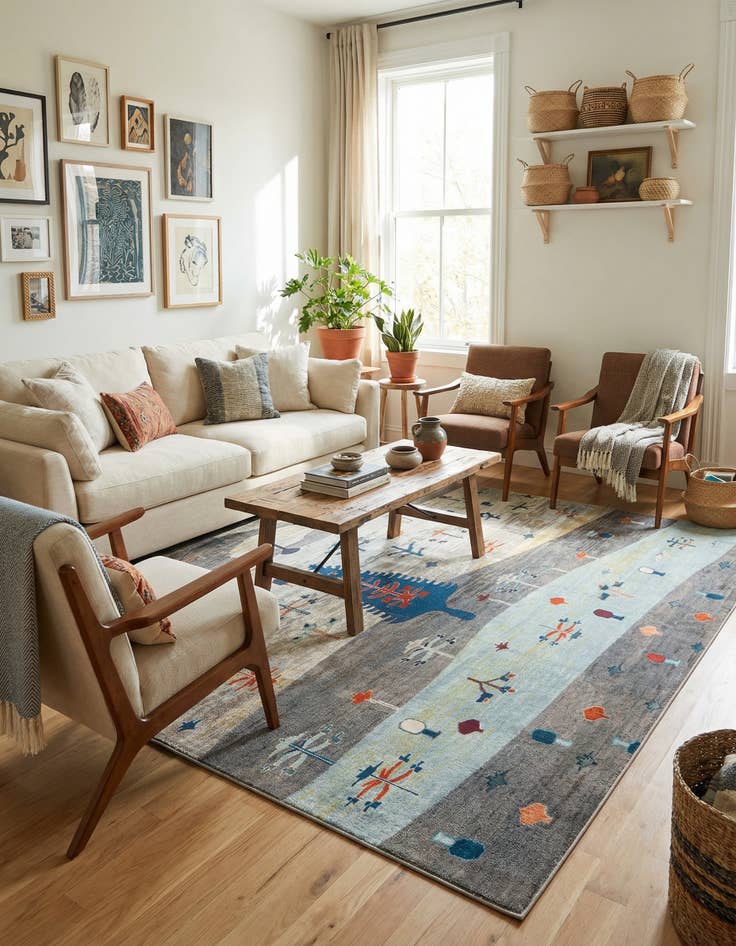 Detail image of  9' x 12'  Washable Vivid Rug