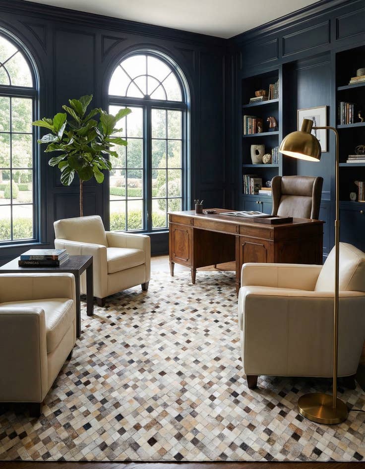 Detail image of 6' 8 x 9' 11 Cowhide Stocks Rug