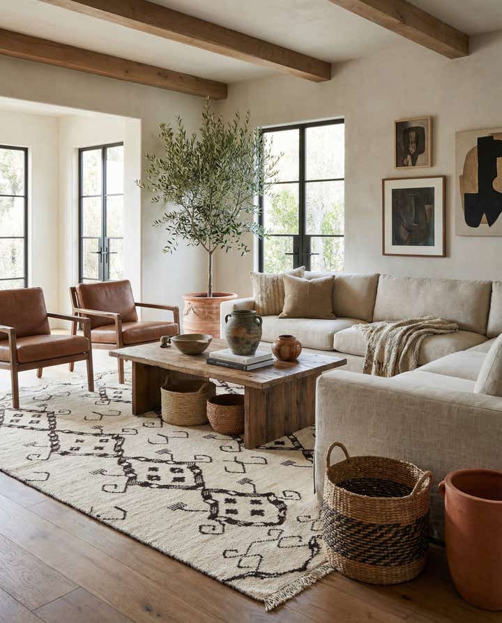 8' 2 x 9' 7 Hand Knotted Moroccan Wool Rug