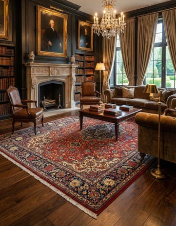 6' 7 x 9' 9 Hand Knotted Qom Persian Rug