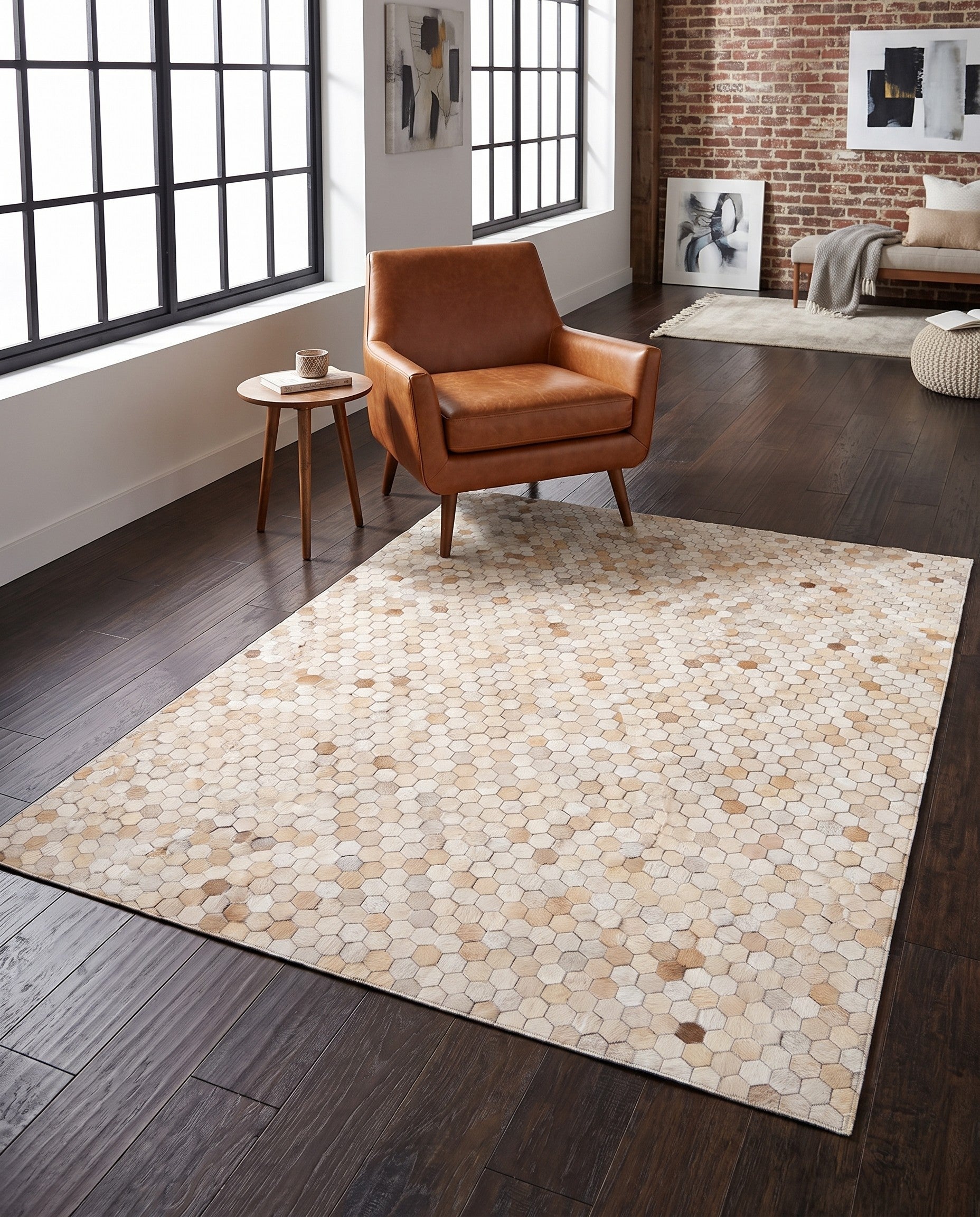 4' 10 x 6' 8 Cowhide Rug